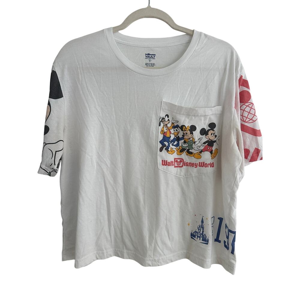 Disney Parks 50th Vault Collection Mickey Friends Oversized Pocket Tee L